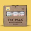 Caja del kit de fertilizantes organicos Biobizz Try Pack Indoor con tres botellas de 250ml