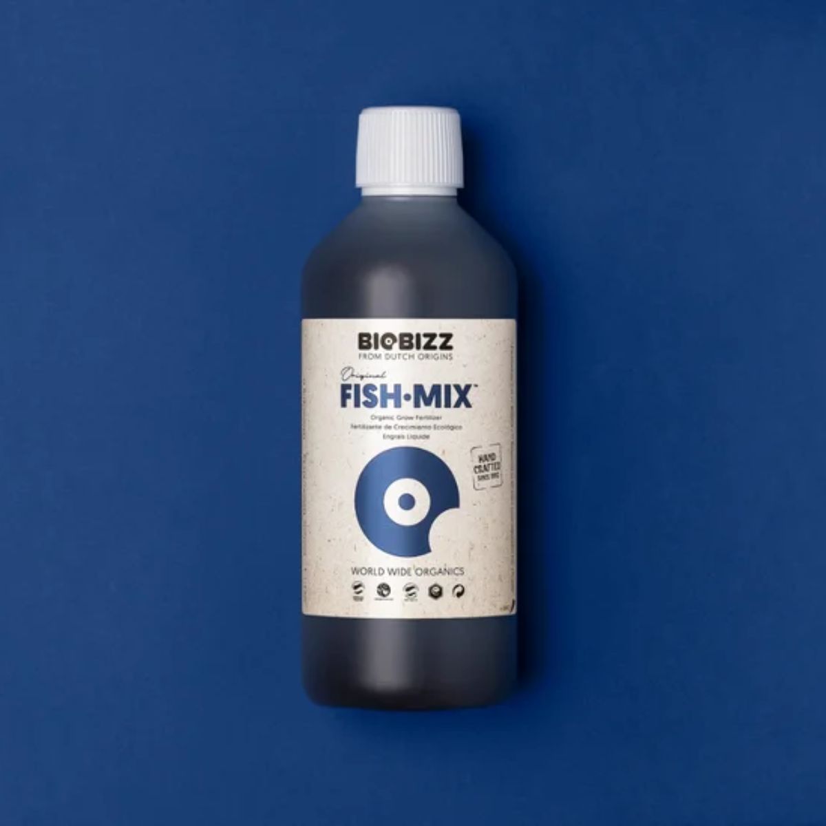 Botella de fertilizante organico Biobizz Fish Mix para crecimiento y suelo