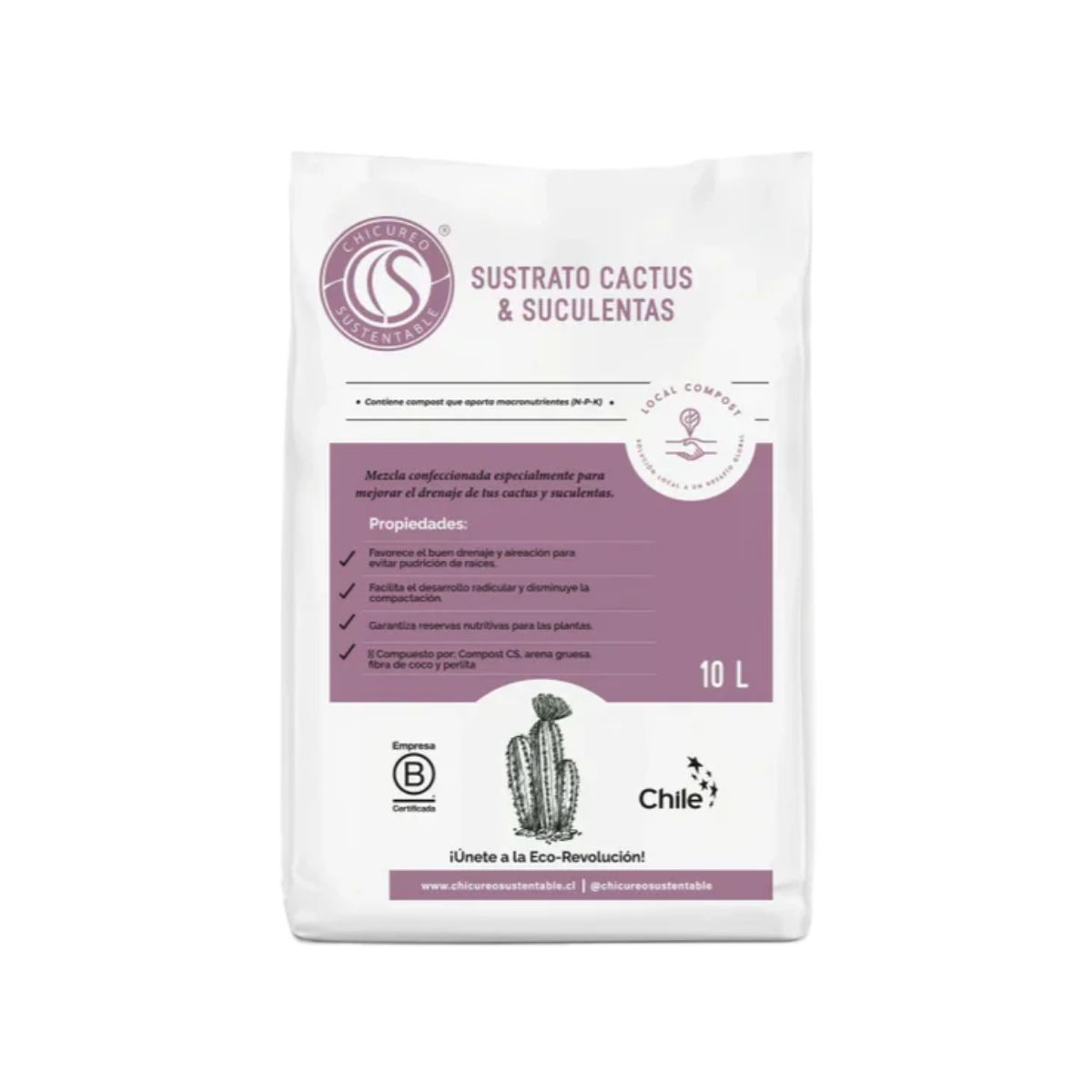 Sustrato para Suculentas Chicureo Sustentable 10L y 20L