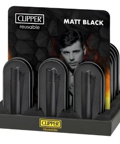 Encendedor de metal negro mate Clipper Metálico Matt Black